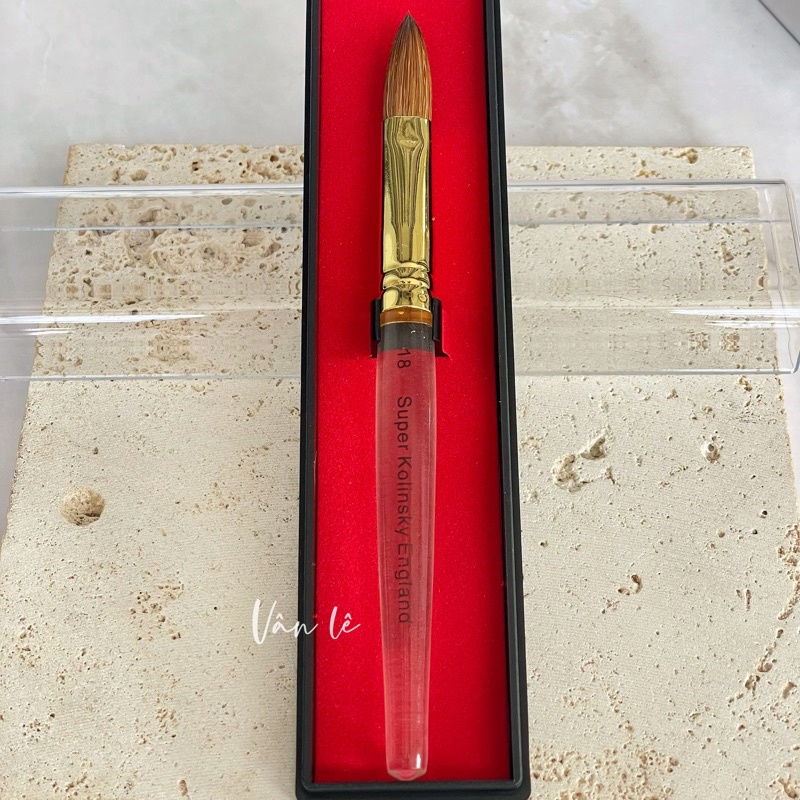 Bút cọ đắp bột xịn cán trong super kolinsky sz12 14 16 18