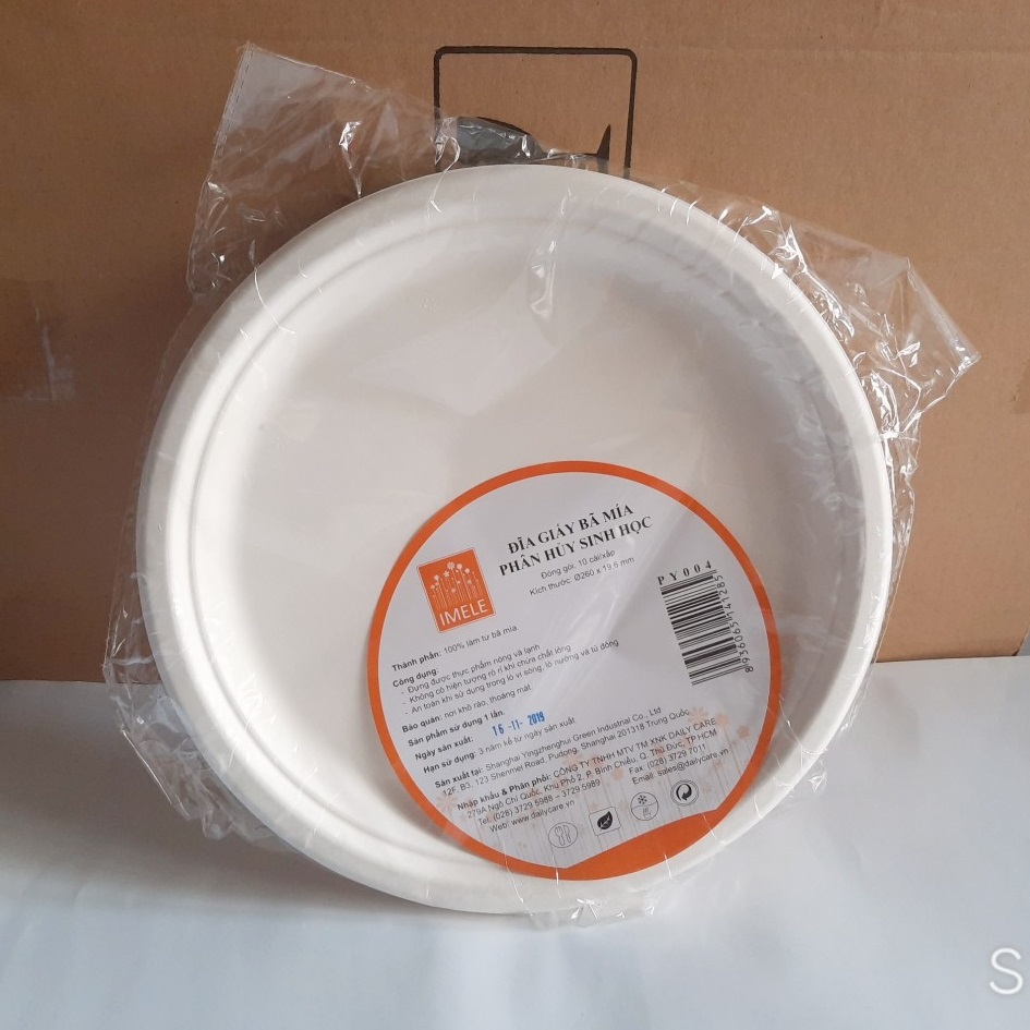 [HCM]Dĩa Giấy Bả Mía 26cm Xấp 10 Cái