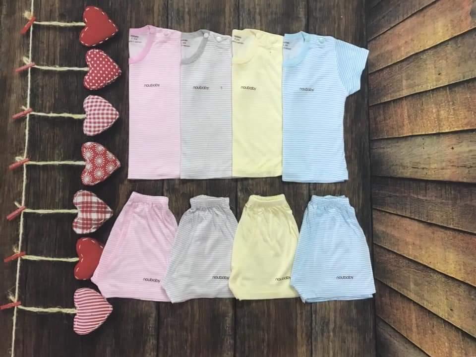 Bộ noubaby kẻ cài vai 3-14kg