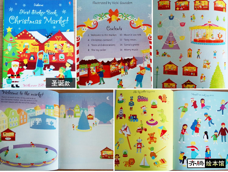 Usborne Sticker Book - Christmas market