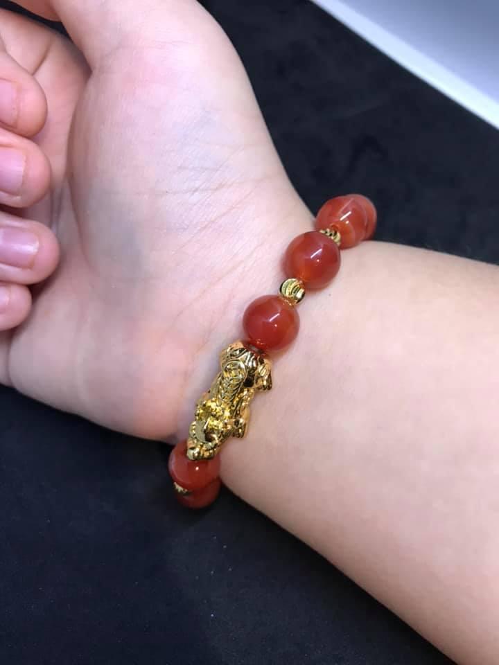 [HCM]VÒNG TAY ĐÃ MÃ NÃO ĐỎ MIX CHARM TỲ HƯU