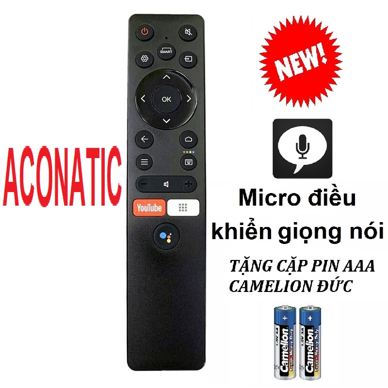 Remote điều khiển tivi ACONATIC smart mẫu 1 (MICRO ĐIỀU KHIỂN GIỌNG NÓI)