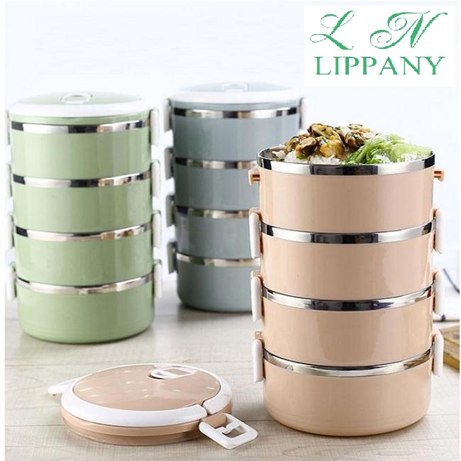Heat preservation lunch box office stainless steel 4 floor barley
