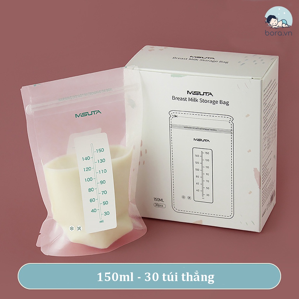 Túi trữ sữa misuta 150ml 200ml, hộp 30 túi