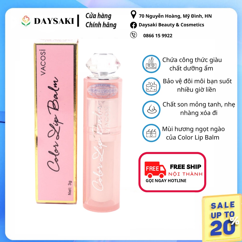 Son dưỡng môi có nhiều màu lựa chọn Vacosi Soft Peach