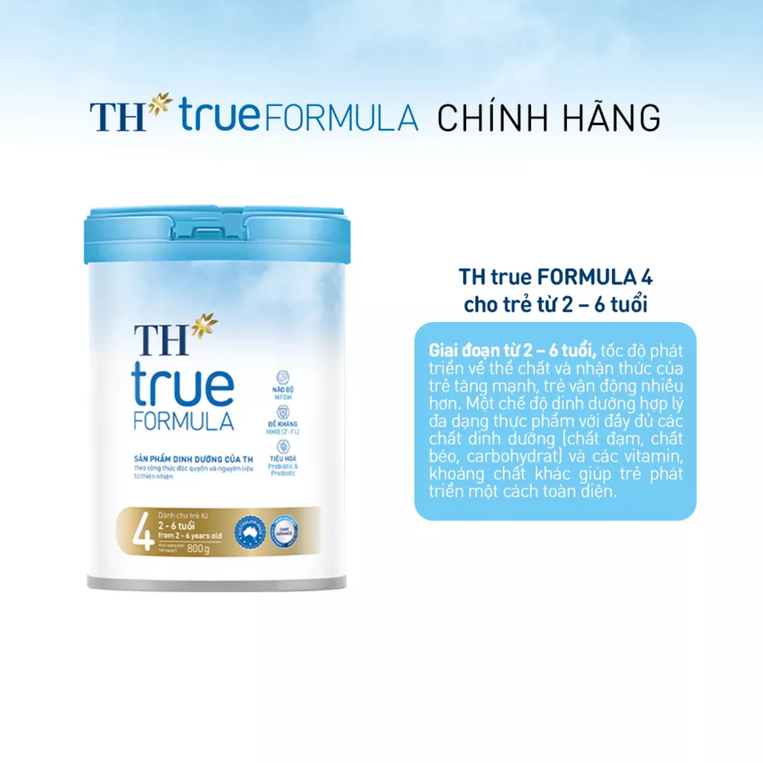 (HSD T3-2026) Sữa Bột Dinh Dưỡng Công Thức TH True Formula 4 800g (Từ 2 - 6 Tuổi).