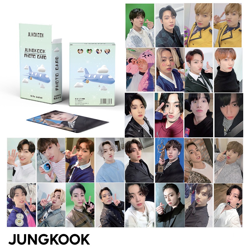 Set 50 photo card unoff hologram bts-jungkook