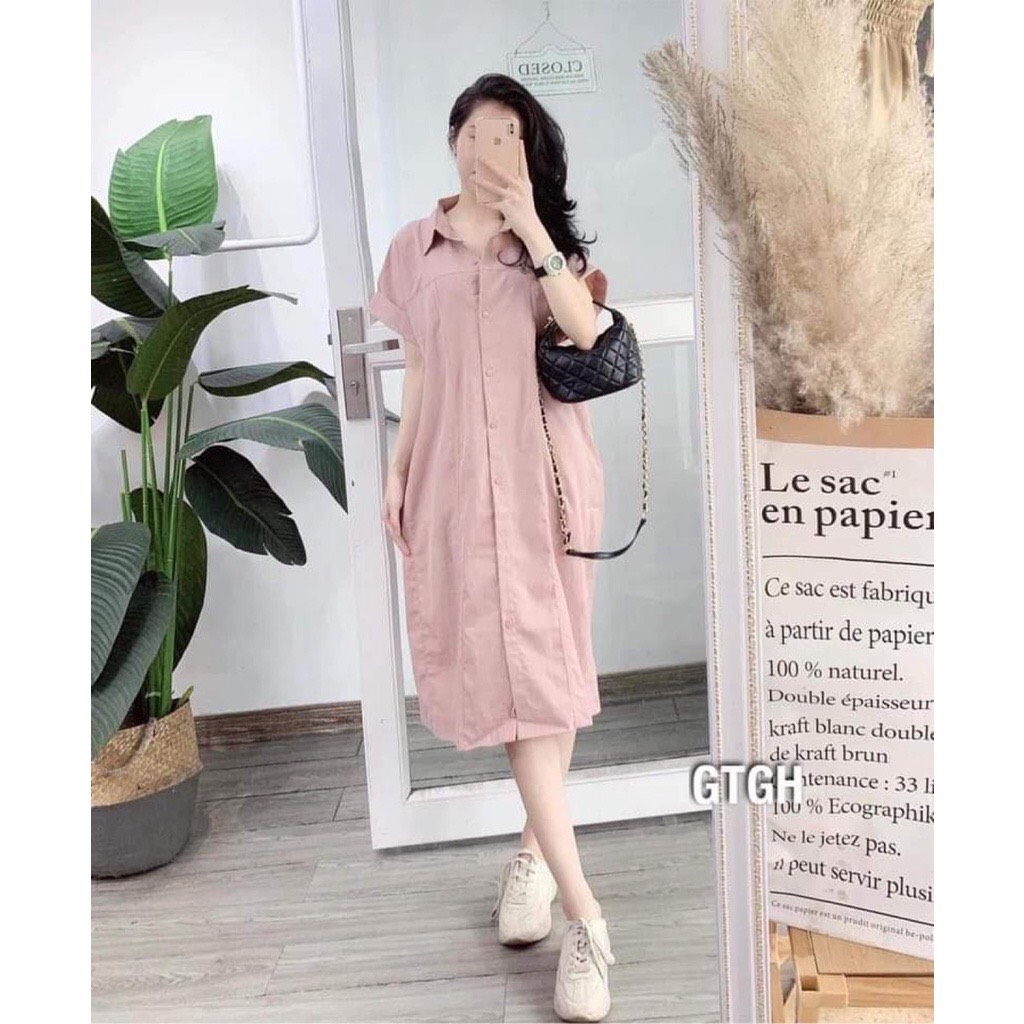 Đầm bầu công sở cổ đức dáng dài hàng thiết kế