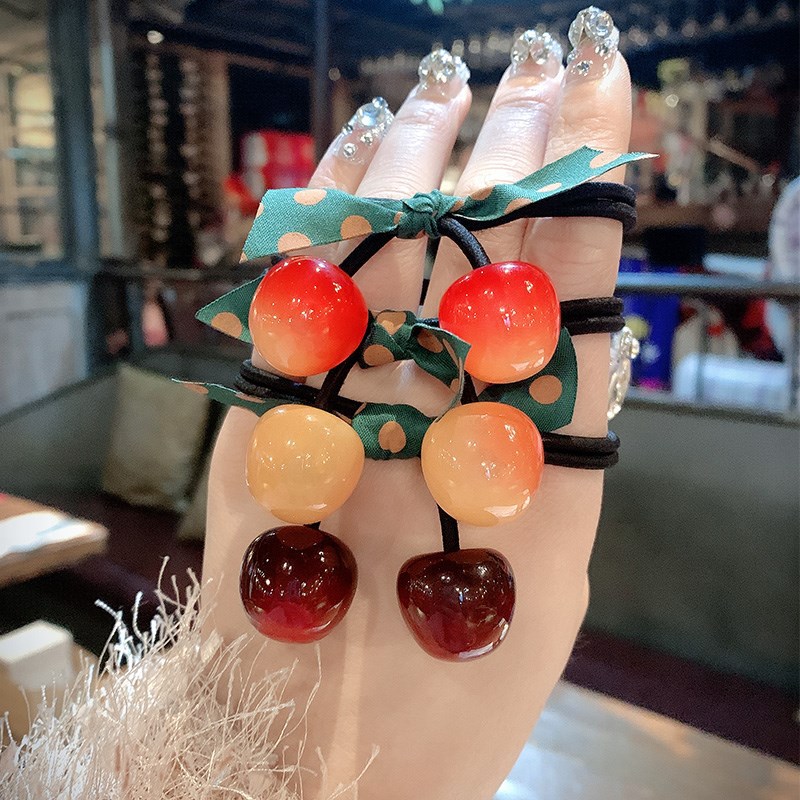 Dây cột tóc hình trái cherry p075