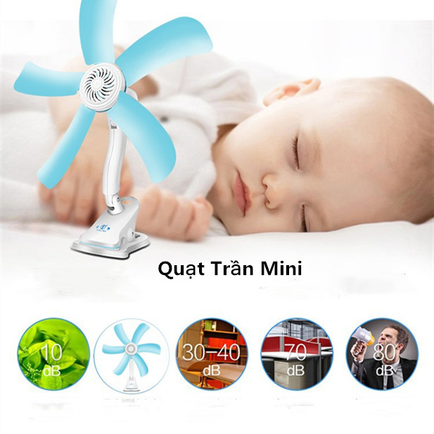 Quạt trần mini 4 cánh đa năng 47mm*41mm