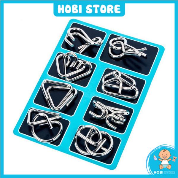 ✠◊ LJ6.15 Đồ chơi trí tuệ Nhật Bản tháo lắp vòng sắt thông minh trò chơi gỡ rối mở khoá thử thách tư duy