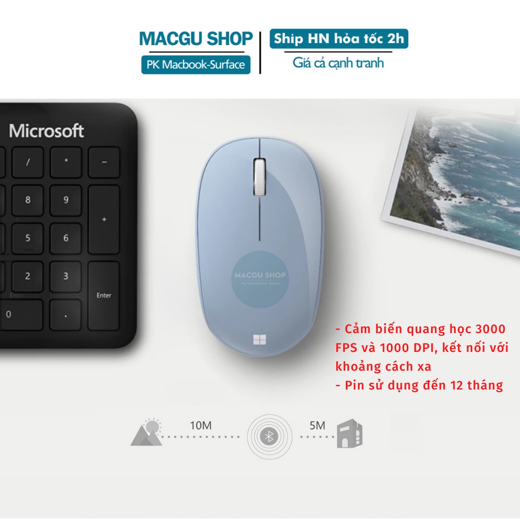 Chuột Microsoft bluetooth không dây Macbook, Laptop, Surface-4 Màu-Hàng