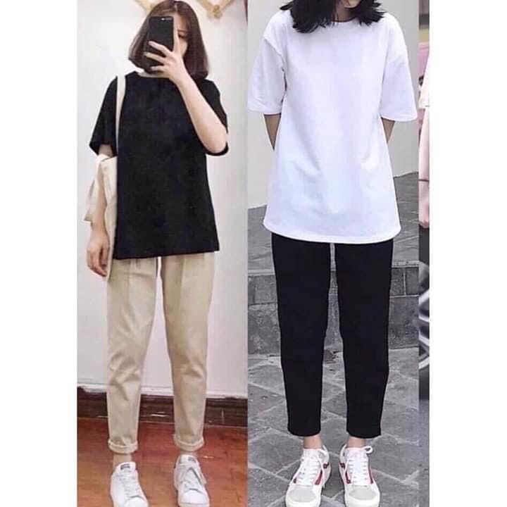 Quần Baggy Nữ Form Nhò Phong Cách Đơn Giản