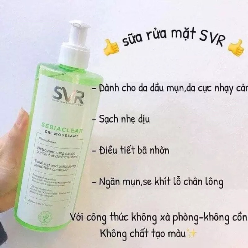 Sữa Rửa Mặt SVR Sebiaclear Gel Moussant 400ML