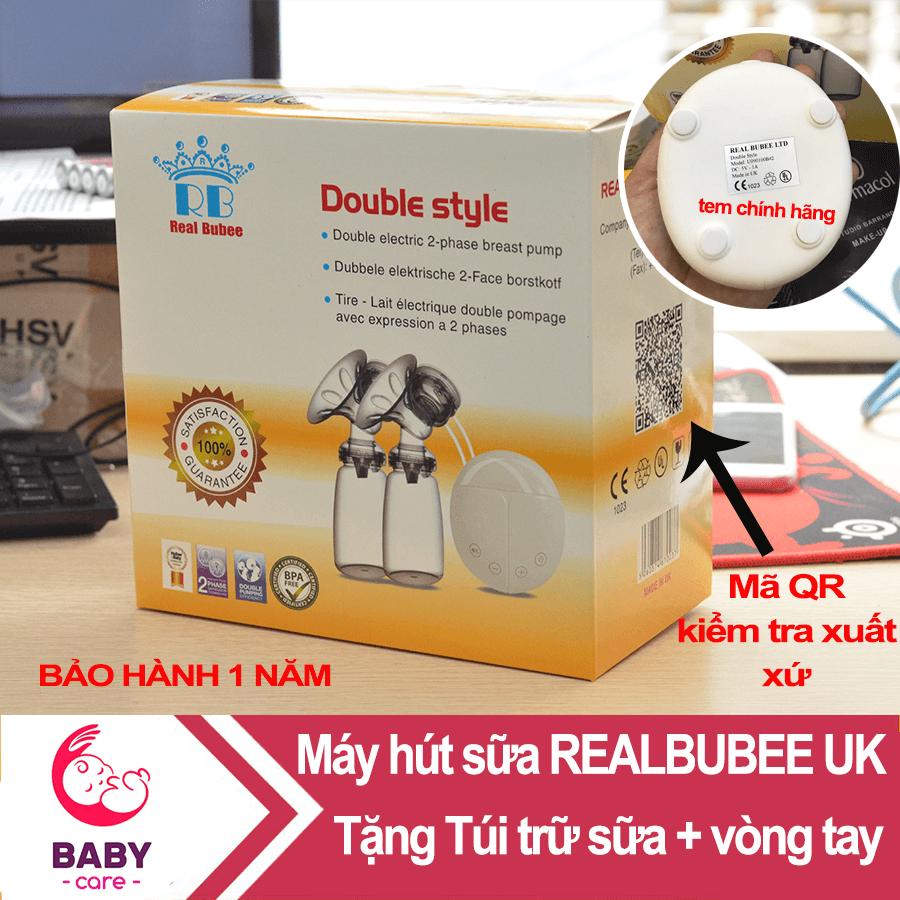 Máy Hút Sữa Real Bubee UK bằng điện ( Tặng túi đựng sữa và vòng đeo tay )