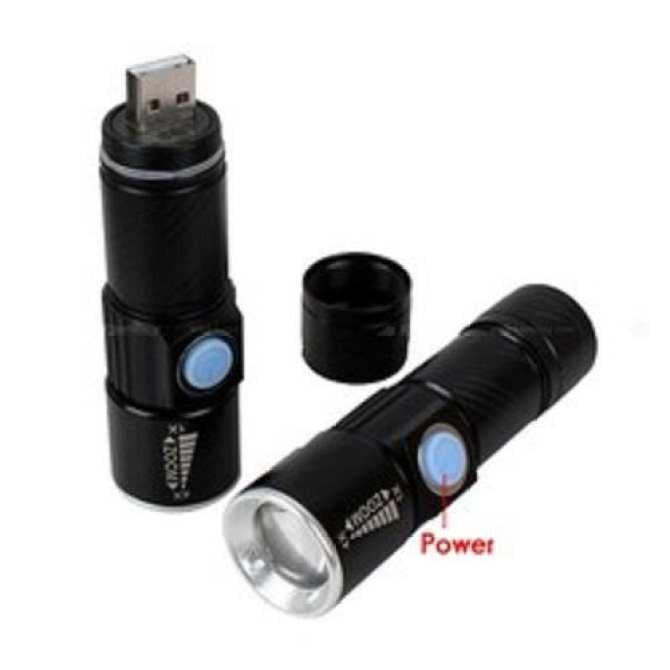 [HCM]Đèn pin LED mini zoom siêu sáng cổng sạc USB