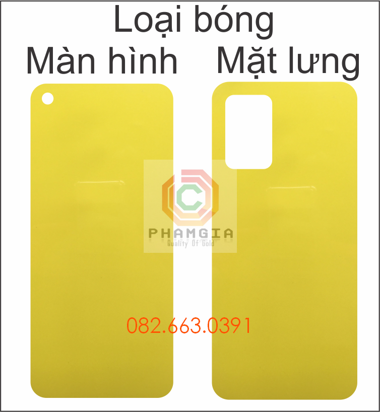 Dán PPF Oppo A54 (4G/5G) loại nhám, bóng dành cho màn hình, mặt lưng, mặt lưng full viền