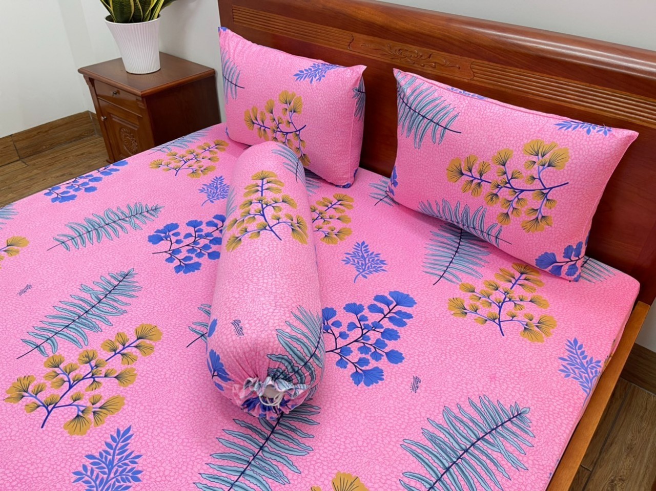 Bộ ga thun lạnh hàn quốc 4 món size nệm 5-20cm