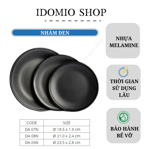 Dĩa Nhựa Melamine Tròn 18.5cm (DA07N)