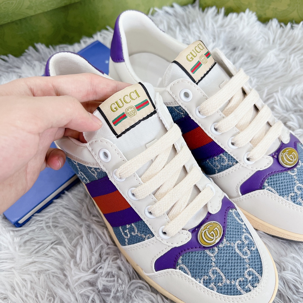 (FREESHIP+ QUÀ TẶNG)Giày Sneaker  GUCCI ST TÍM BẢN XỊN   [FREESHIP+ẢNH THẬT]  [Full Box] D&P HÀNG SIÊU CẤP