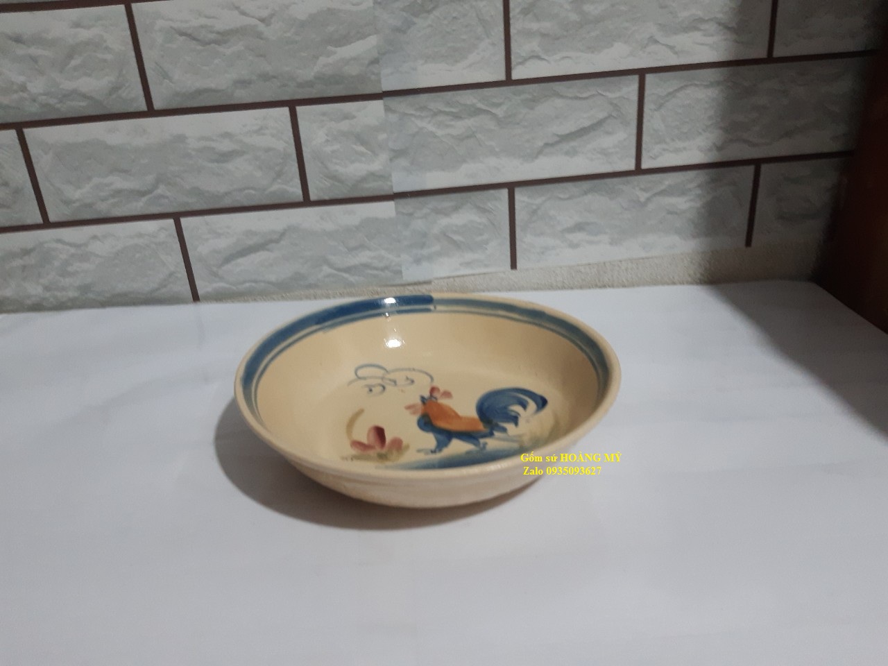 5 Đĩa con gà sâu lòng  20 cm ( sành)