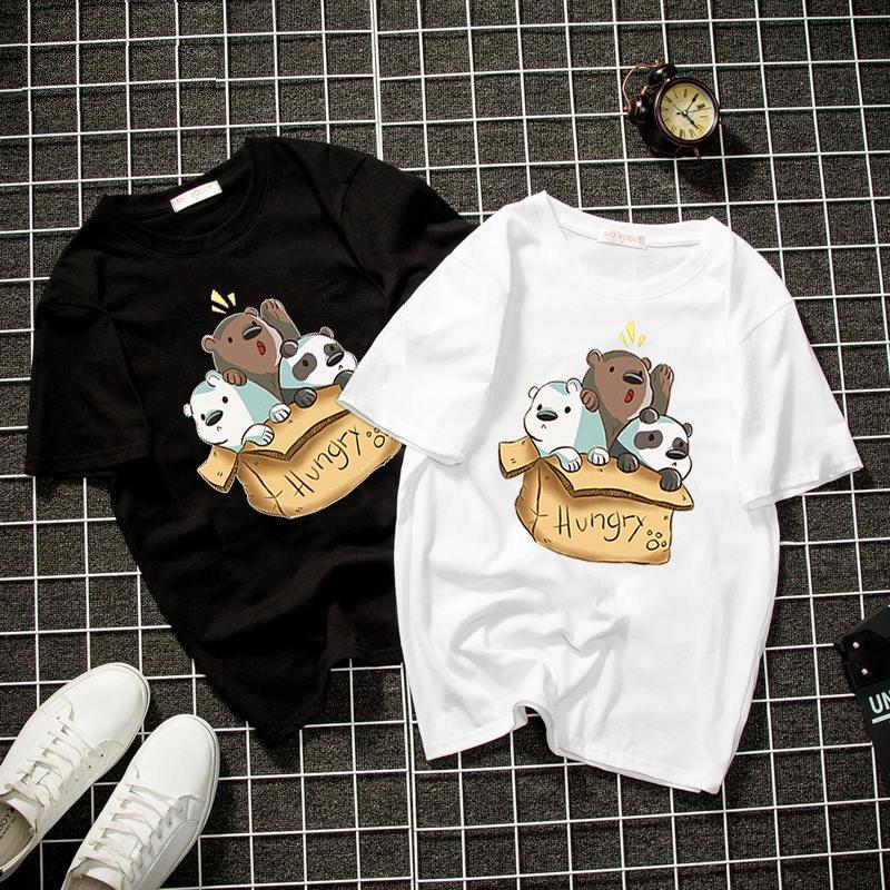 [Hoàn Tiền 15%] Áo phông unisex form rộng 3 chú gấu đáng yêu vải dày mịn TEEVN1331