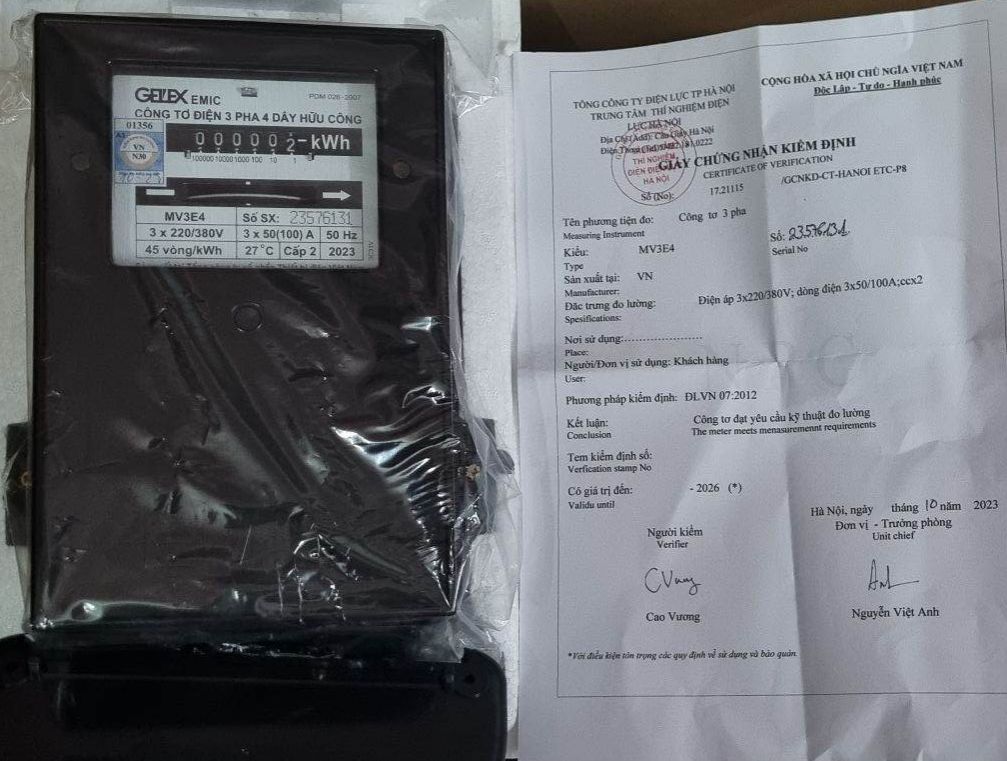 Emic 100A Mv3E4 3-Phase 4-Wire Electric Meter (Fully Inspected)