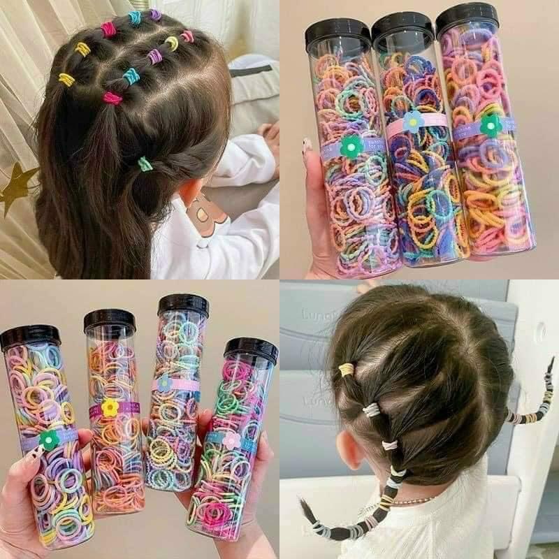 Hộp chun buộc tóc cho bé siêu xinh=- chun buộc tóc bé kèm hộp đựng