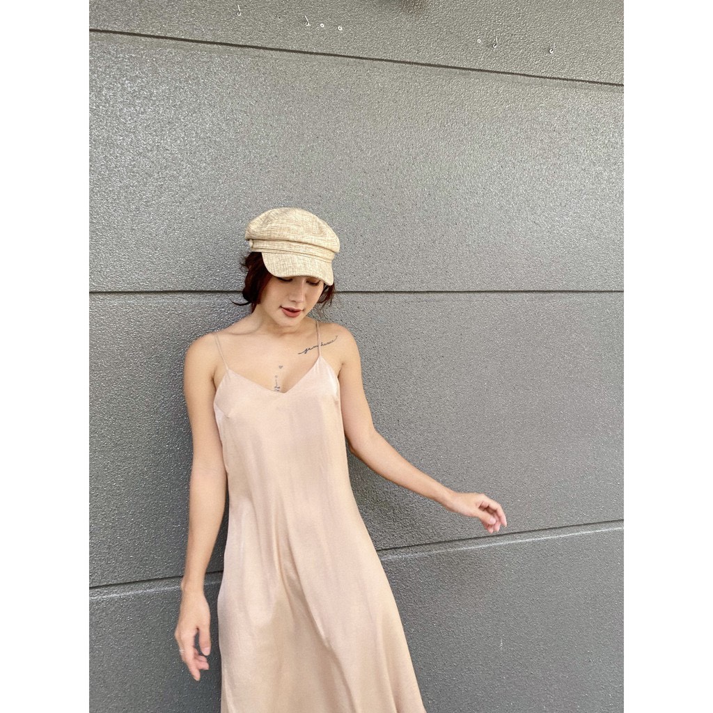 Yu cherry | đầm hai dây nữ dài lụa mịn long slip dress yd134