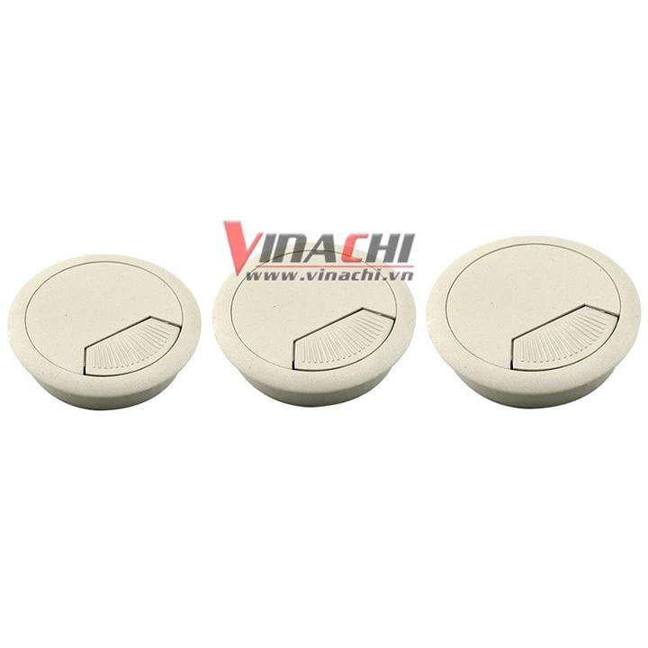 NẮP LUỒN DÂY ĐIỆN TRÒN - TRẮNG ĐỤC ( bộ 5 cái )