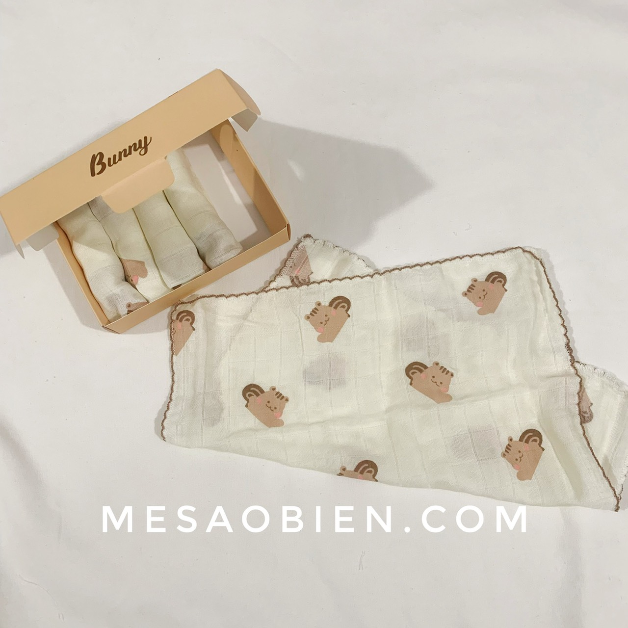 Box of 3 Molli 6-Layer Milk Towels, Size 27X27Cm