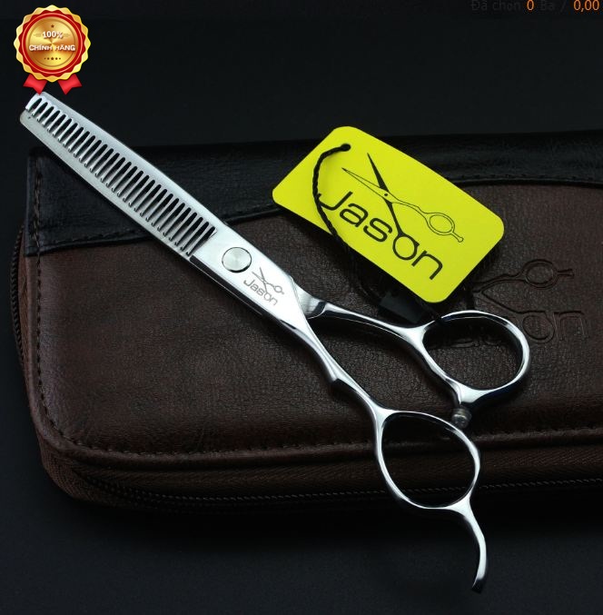 bộ kéo cắt tóc tay trái jason màu trắng (Mua cặp kéo được tặng bao da, lược toni guy, chỉnh kéo )