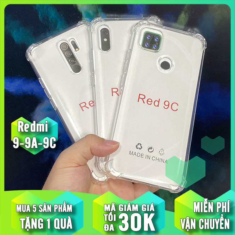 Ốp lưng cho xiaomi redmi 9 - 9a - 9c tpu dẻo trong suốt chống sốc