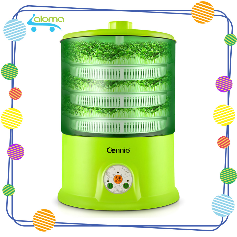 Máy làm giá đỗ gieo mầm tự động phun nước 3 tầng Connie A323B sản lượng cao 200g đỗ cho 1.5kg giá