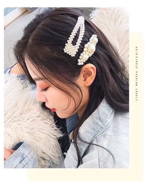 Set 4 kẹp tóc ngọc trai