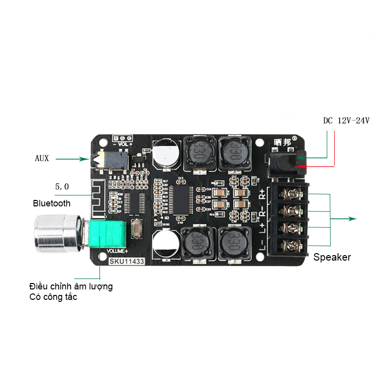 Tda3116D2 bảng mạch khuếch đại công suất 50Wx2 Bluetooth 5.0