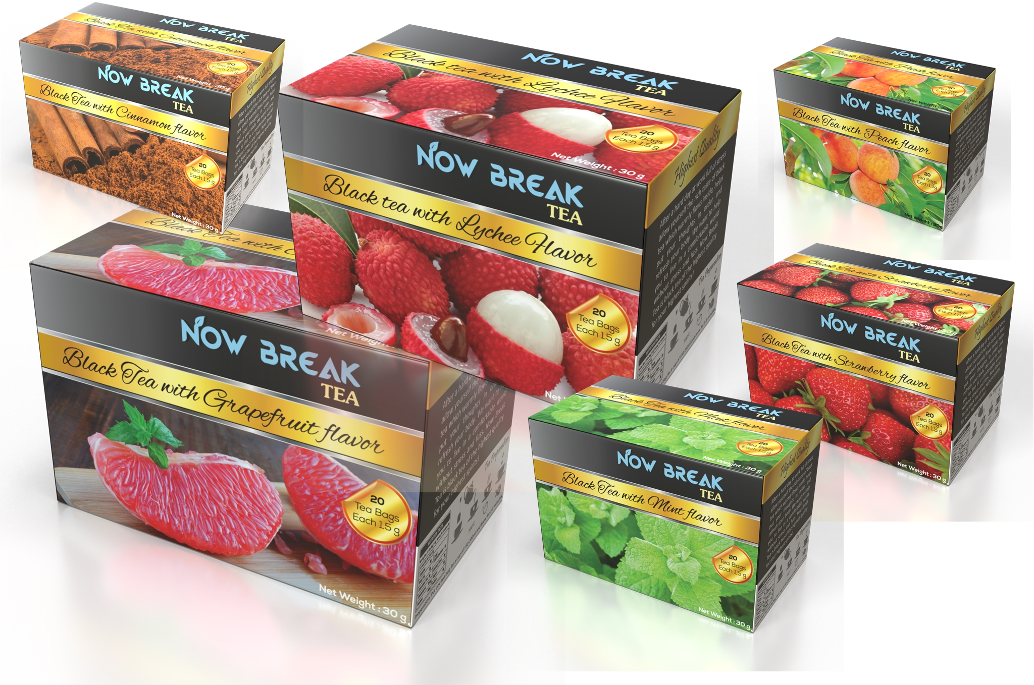 Trà Dâu Tây Now Break Tea, 20 túi trà