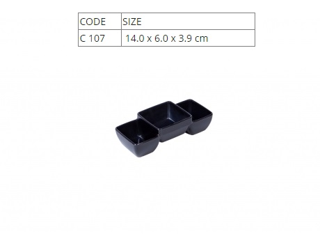 Chén Chấm Melamine Đen Bóng