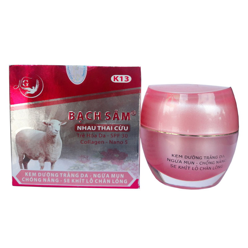 Bạch Sâm K13 - Kem Dưỡng Trắng Da Ngừa Mụn Chống Nắng Se Khít Lỗ Chân Lông Bạch Sâm (40g) Chính Hãng