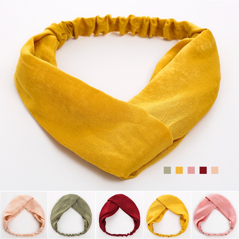 [HCM]Băng đô turban vải trơn phi bóng
