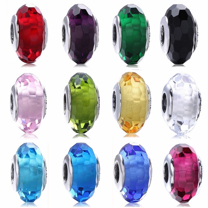 Hạt charm pan thủy tinh bạc s925