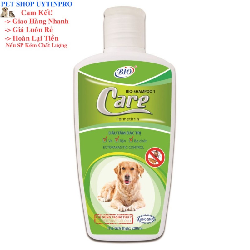 SỮA TẮM DIỆT VE RẬN BỌ CHÉT CHO CHÓ THÚ CƯNG PET Bio Care Shampoo 1 chai 200ml