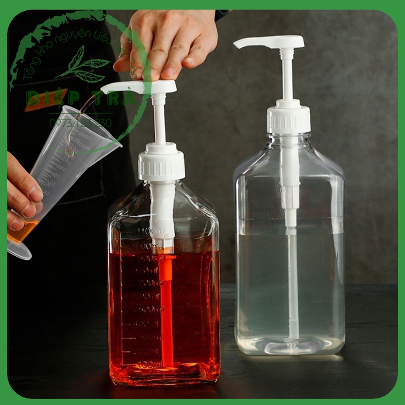 Bình bơm Siro nhựa 1600ml (đựng syrup, dày, bền, đẹp)