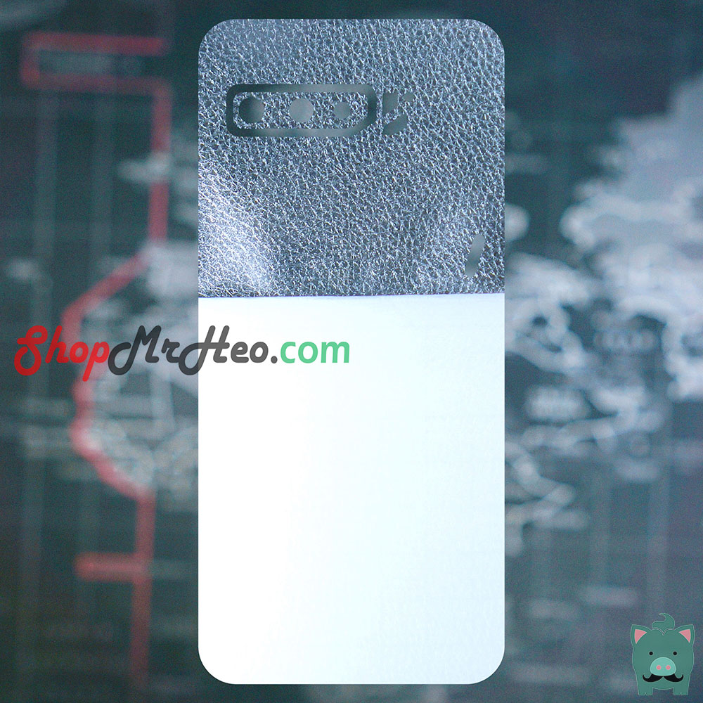 Skin Dán Mặt Sau Lưng Vân 3D ASUS ROG Phone 3 - ROG Phone 5 (Carbon, Hình hộp, Nhám, Vân Da)