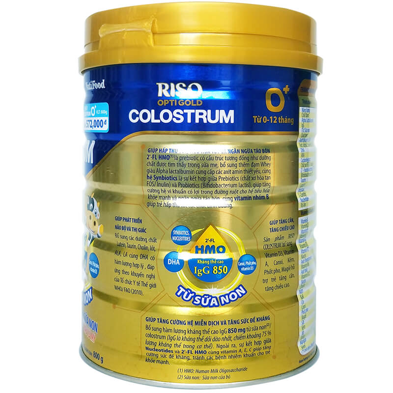 [Hoàn tiền 12%] Sữa Non Riso Opti Gold Colostrum 0+ Lon 800g