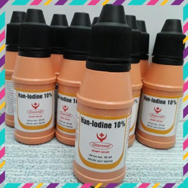 Lọ 50ml Han Iodine 10% - sát trùng vết thương, vết loét, khử trùng, bôi trực tiếp cho vật nuôi