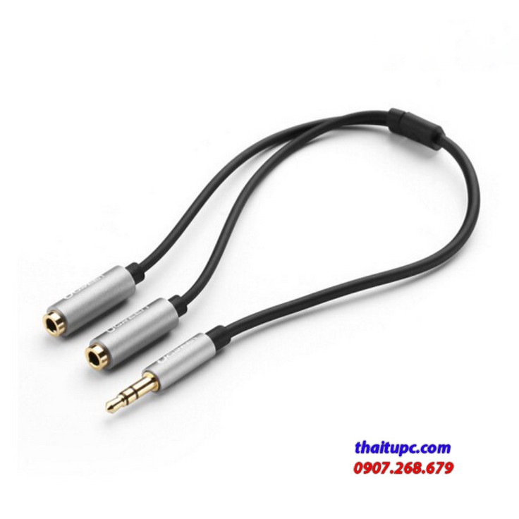 Cáp Audio 3.5mm 1 ra 2 UGREEN 10532 (20cm)
