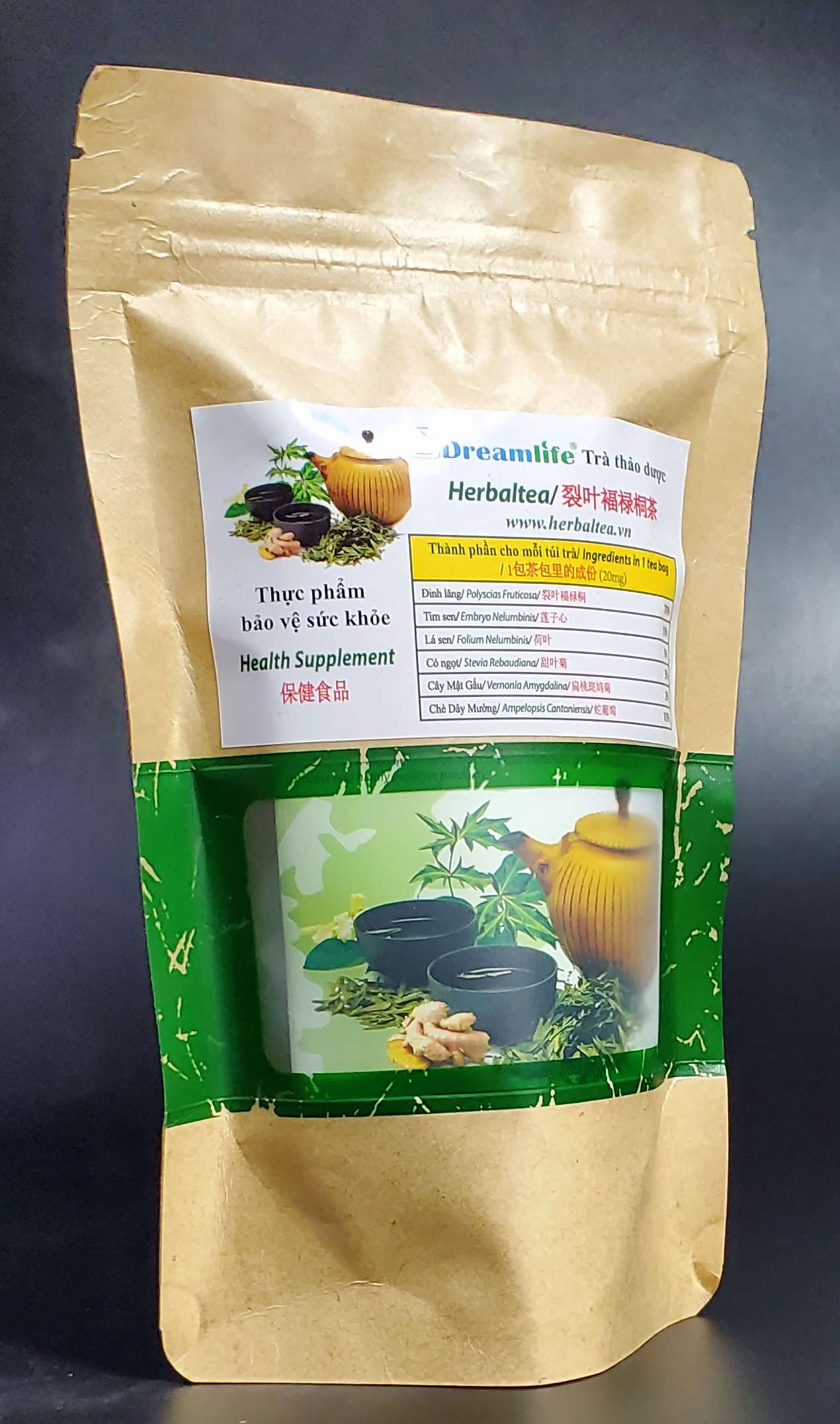 [HCM]Trà thảo dược Đinh Lăng DREAMLIFE Túi ( POLYSCIAS FRUTICOSA HERBAL TEA Bag)