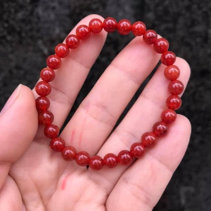 [HCM]VÒNG TAY ĐÁ MÃ NÃO VÂN RỒNG ĐỎ 6LY