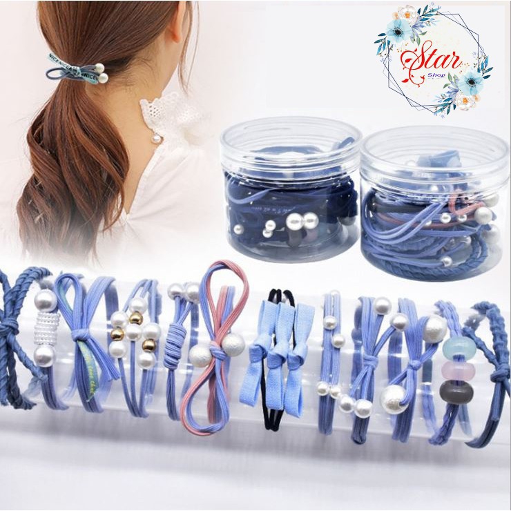 Set 12 dây buộc tóc hàn quốc siêu xinh c20